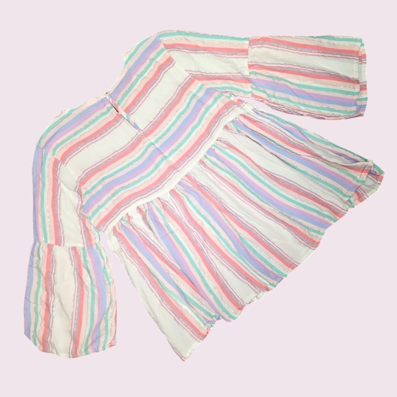 Carter's Girls Stripe Pink Purple Top Size 14 - Picture 4 of 4